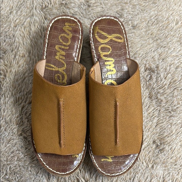Sam Edelman Shoes - Sam Edelman Leather Suede Platform Slides